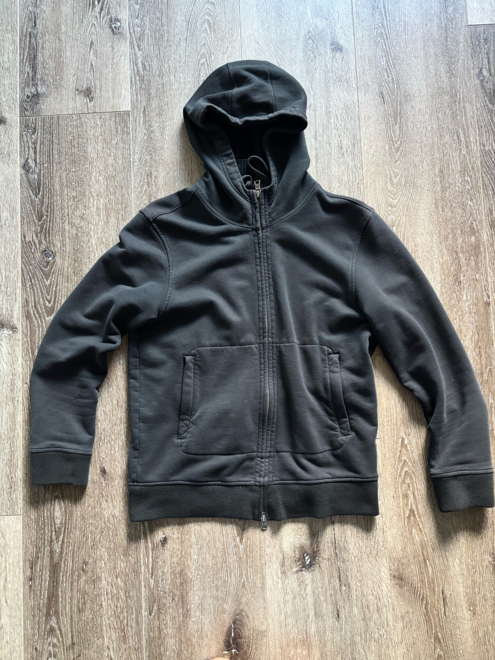 Banana Republic Black Full-Zip Windbreaker Hoodie